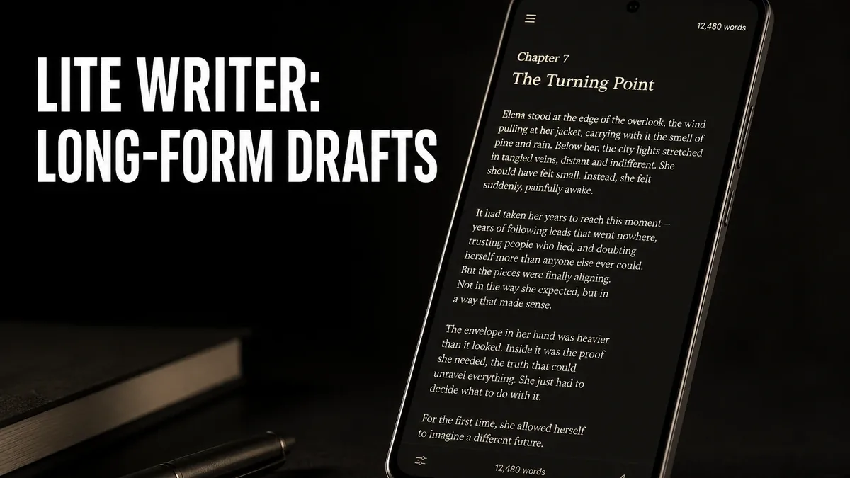 When Lite Writer Is Better Than Notes Apps for Long-Form Drafts on Android