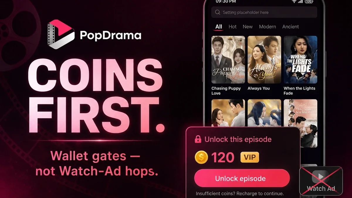 When PopDrama Is Worth Using (and When Coin/VIP Gates Beat Rewarded-Ad Unlocks)